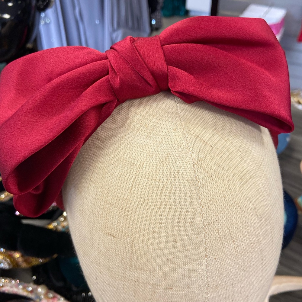 Elegant Red Bow Headband